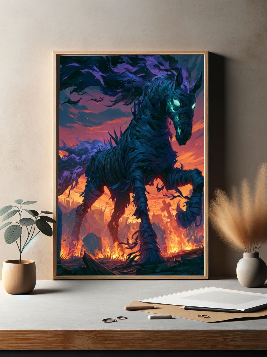 Cursed Horse Fantasy Print. — room view 2