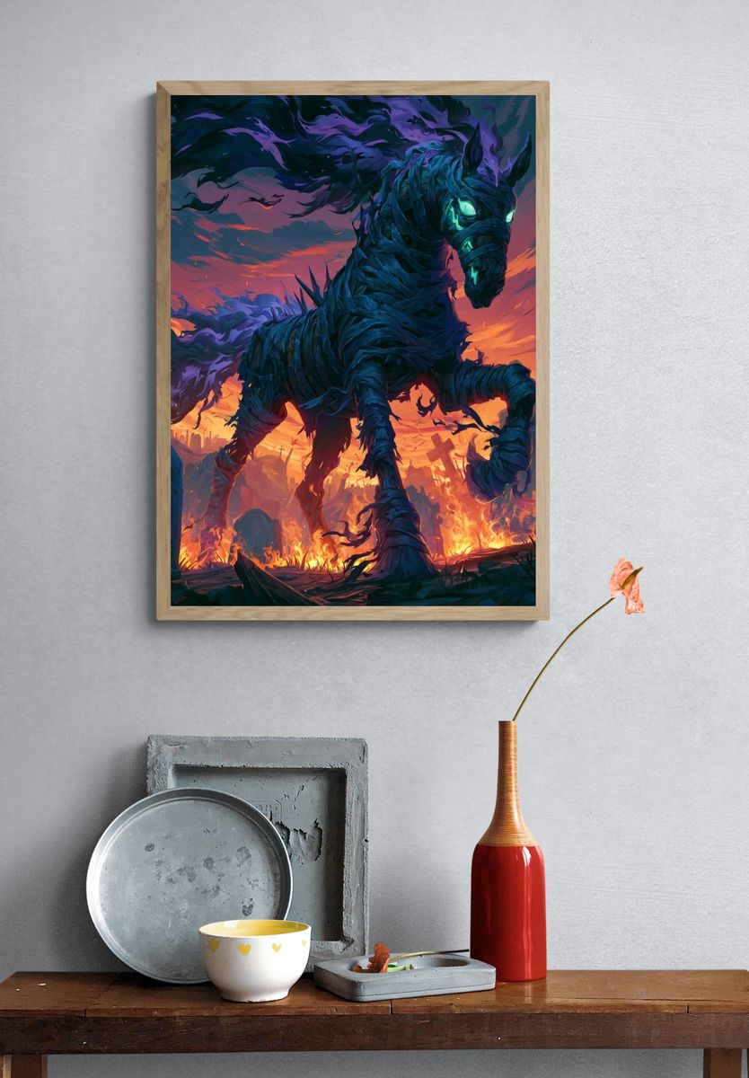 Cursed Horse Fantasy Print. — room view 3