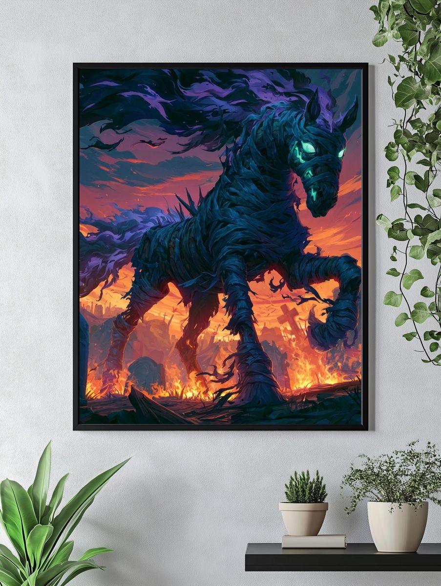 Cursed Horse Fantasy Print. — room view 4
