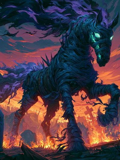 Cursed Horse Fantasy Print. poster