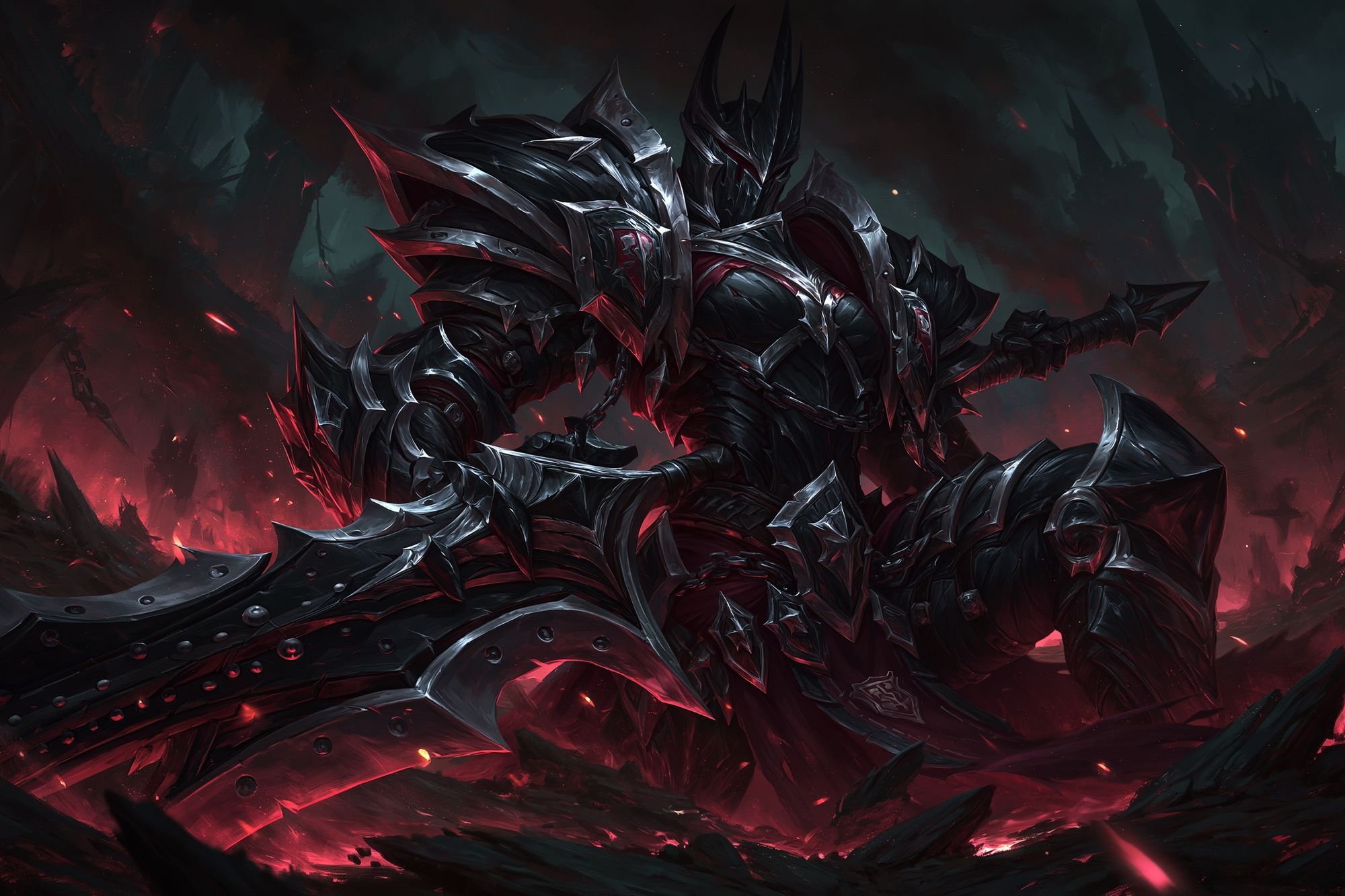 Dark Armored Warrior Fantasy Poster. poster — gaming art