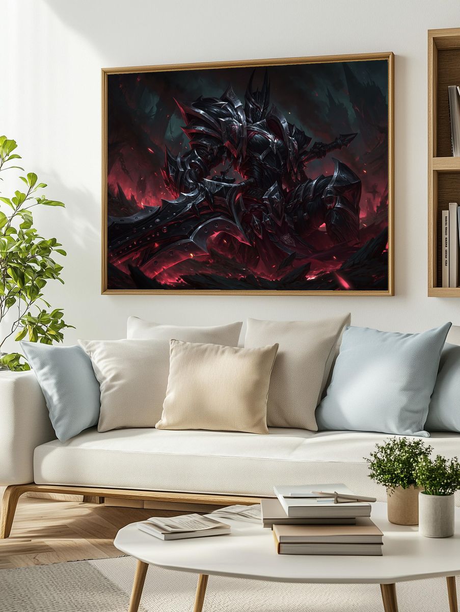 Dark Armored Warrior Fantasy Poster. — room view 2