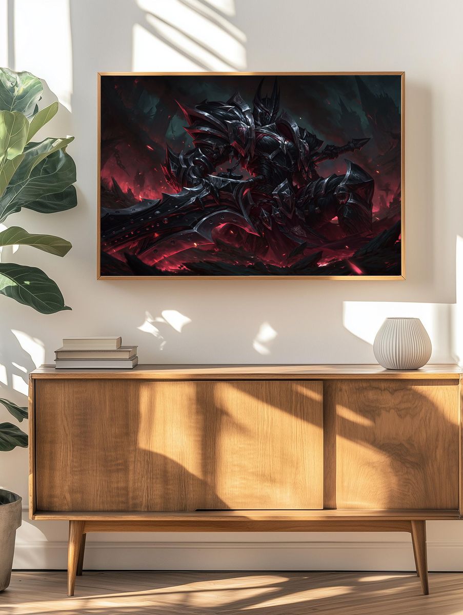 Dark Armored Warrior Fantasy Poster. — room view 3