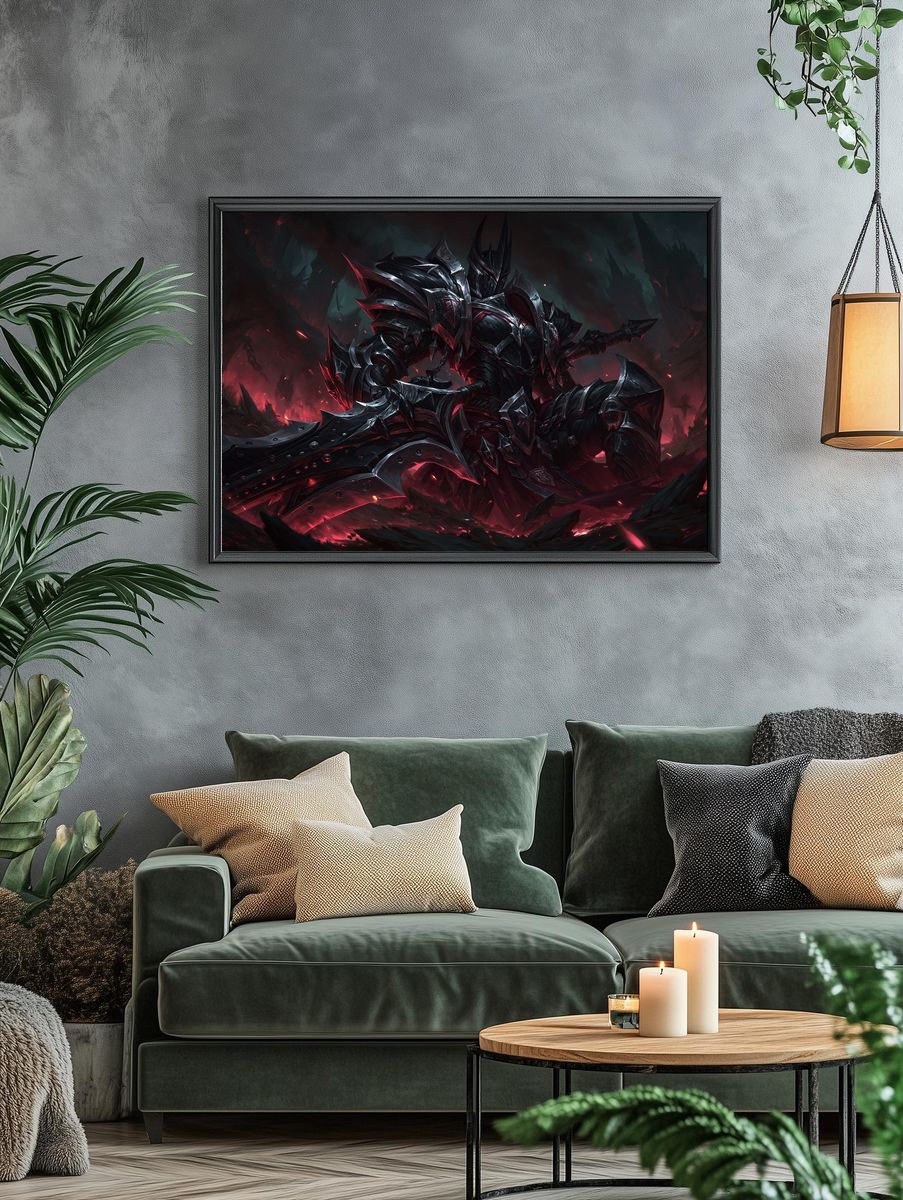 Dark Armored Warrior Fantasy Poster. — room view 4