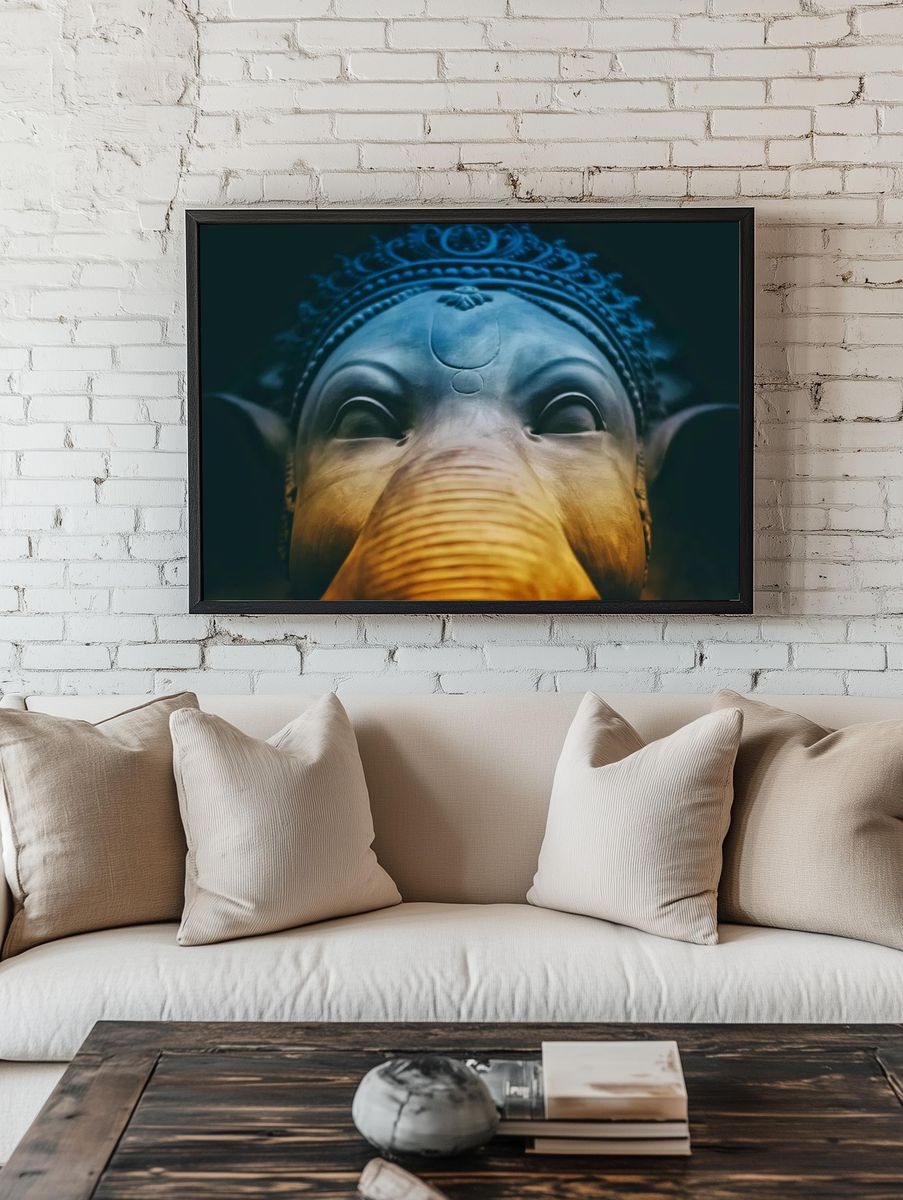 Ganesha Sculpture — Fine Art Print. — room view 1