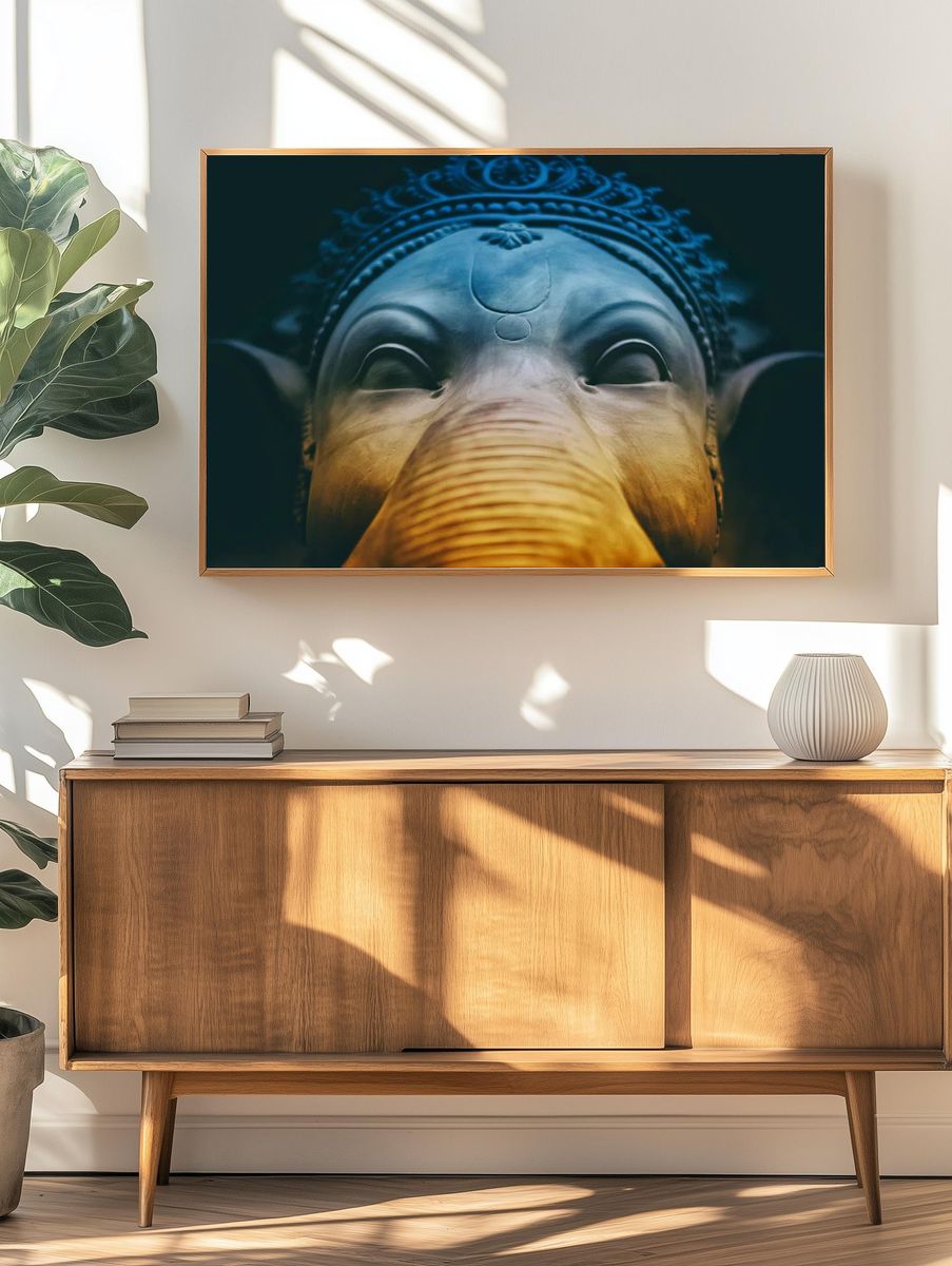 Ganesha Sculpture — Fine Art Print. — room view 3
