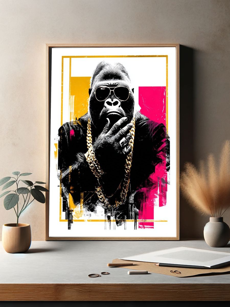 Stylish Gorilla — Pop Art Print. — room view 2