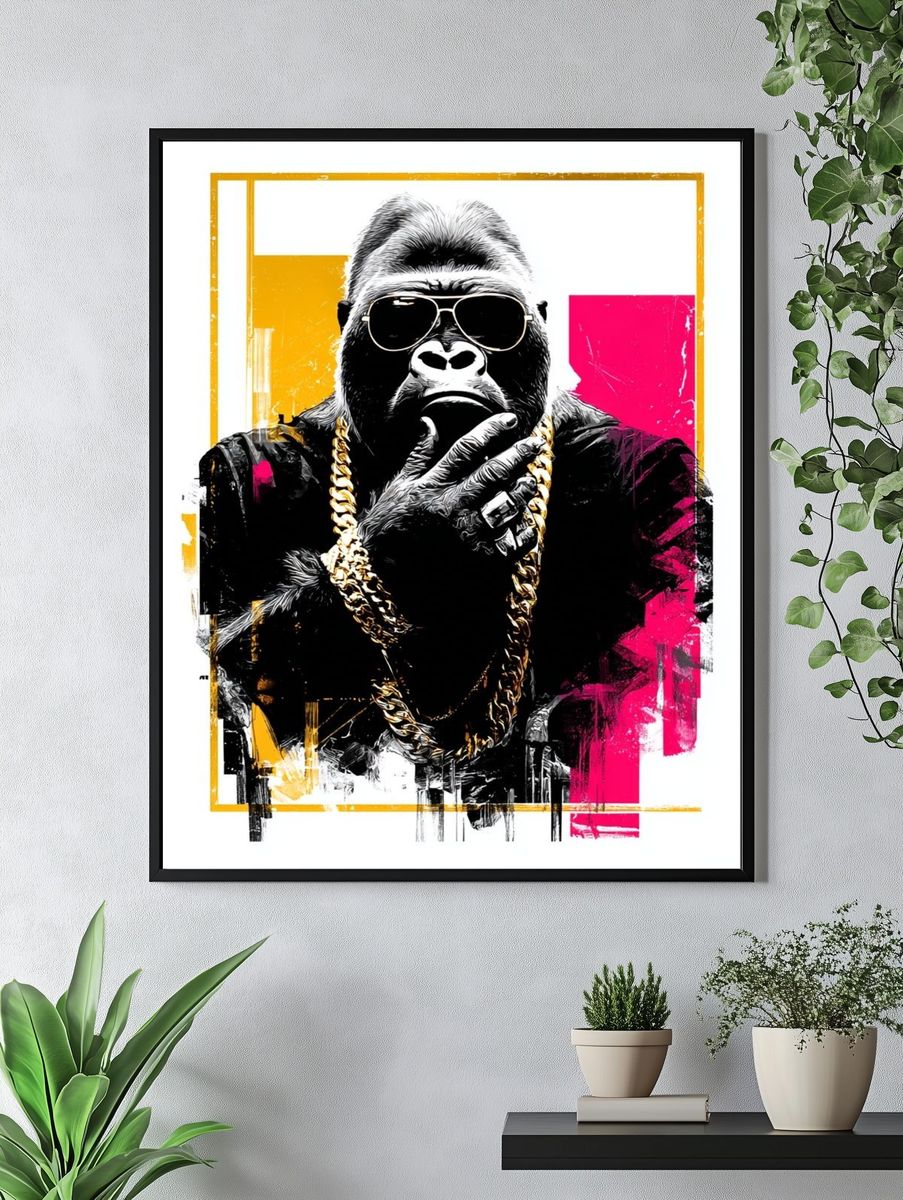 Stylish Gorilla — Pop Art Print. — room view 4