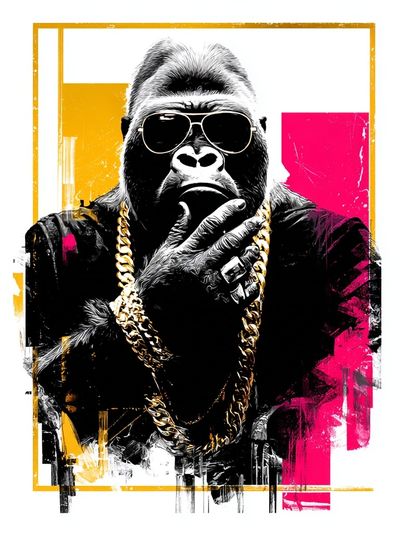 Stylish Gorilla — Pop Art Print. poster print