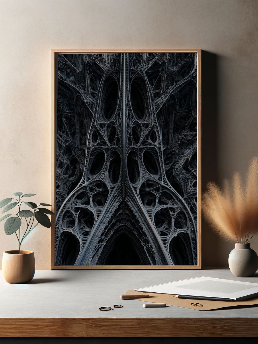Intricate Gothic Architecture — Abstract Print. — room view 2