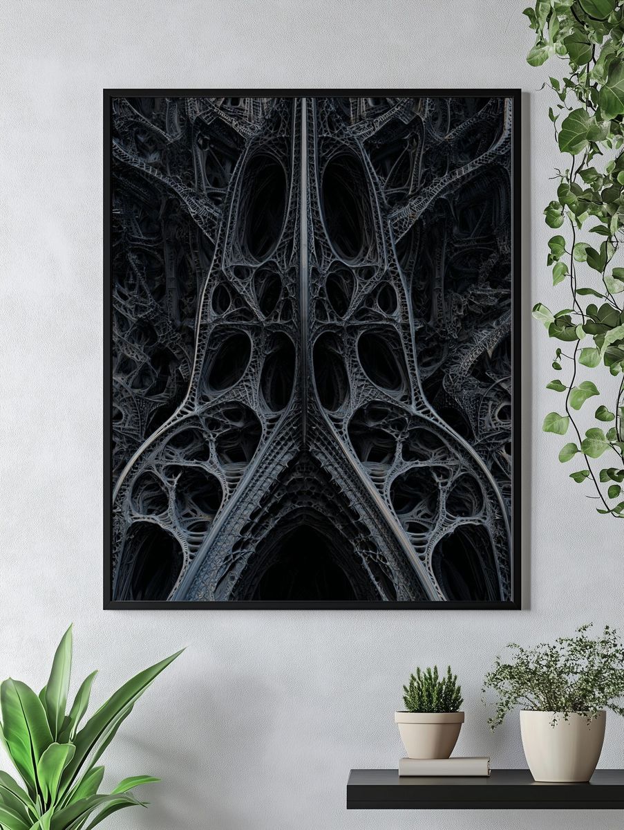 Intricate Gothic Architecture — Abstract Print. — room view 4