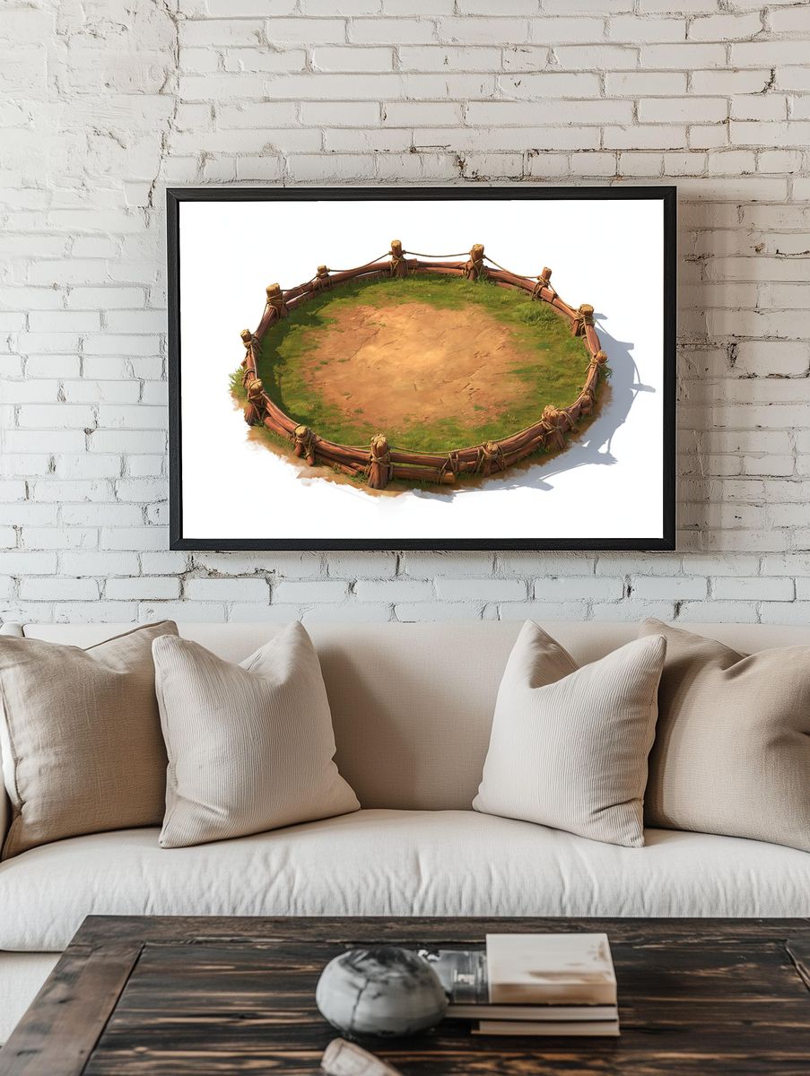 Rustic Arena Illustration Poster. — room view 1