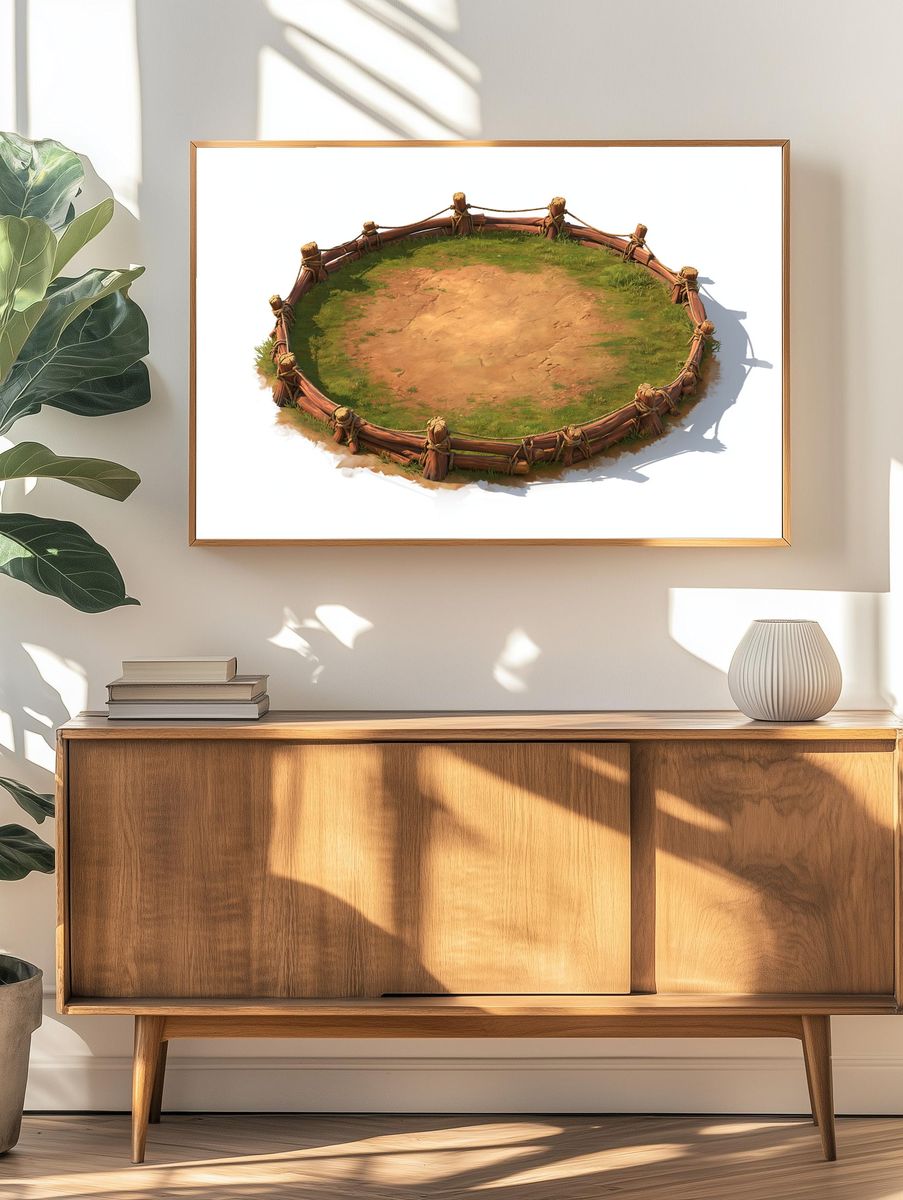 Rustic Arena Illustration Poster. — room view 3