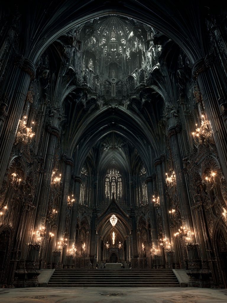Gothic Cathedral Interior — Fine Art Print. poster — fine-art art