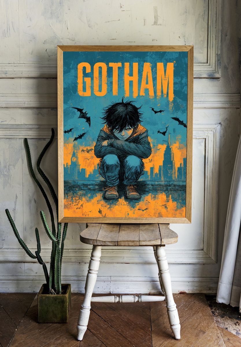Gotham — Comic Art Print. room preview