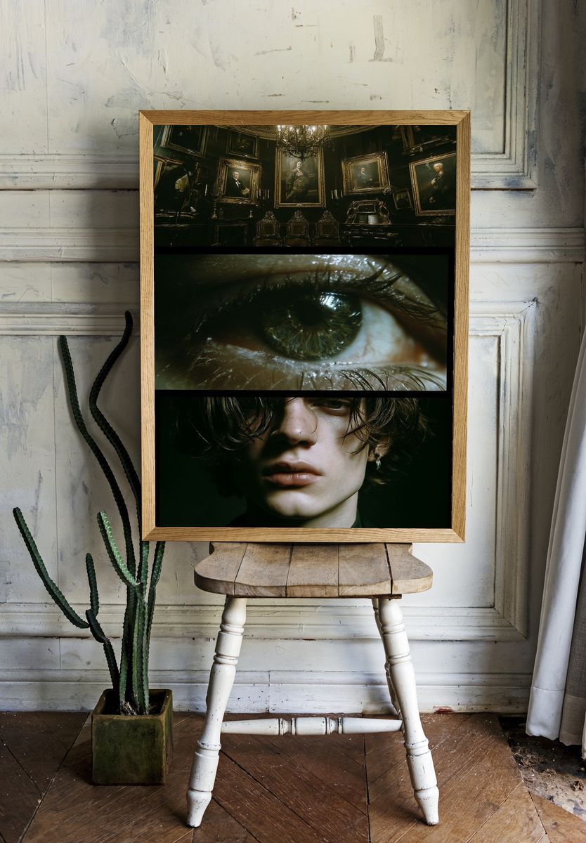 Gothic Portrait Collage Print. — room view 1