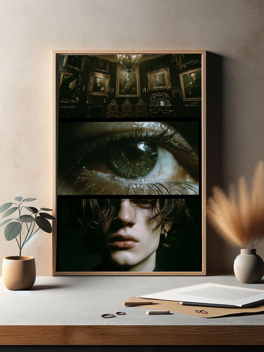Gothic Portrait Collage Print. — room view 2