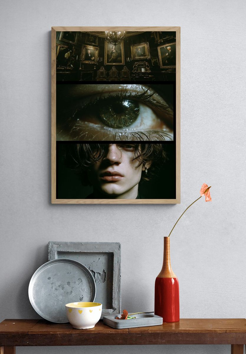 Gothic Portrait Collage Print. — room view 3