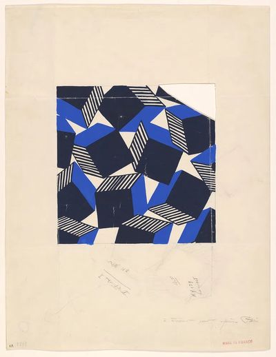 Geometric Blue and Black Poster. poster
