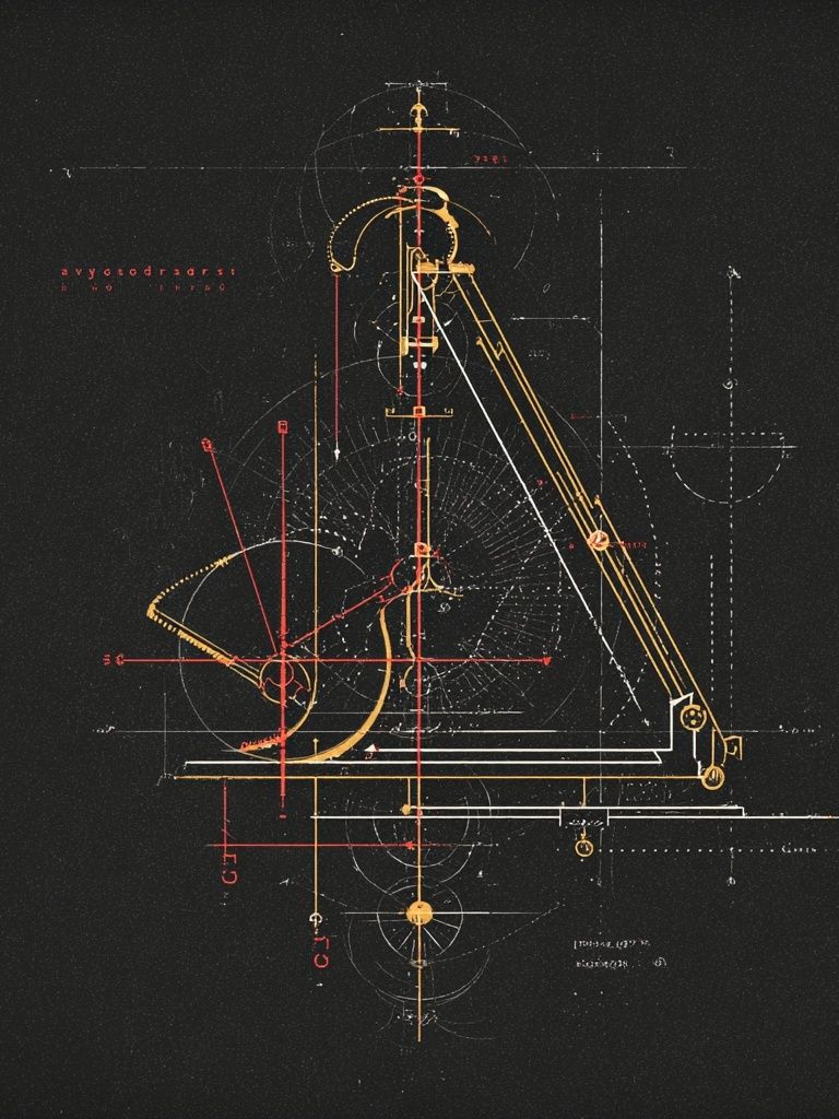 Geometric Blueprint Abstract Poster. poster — abstract art