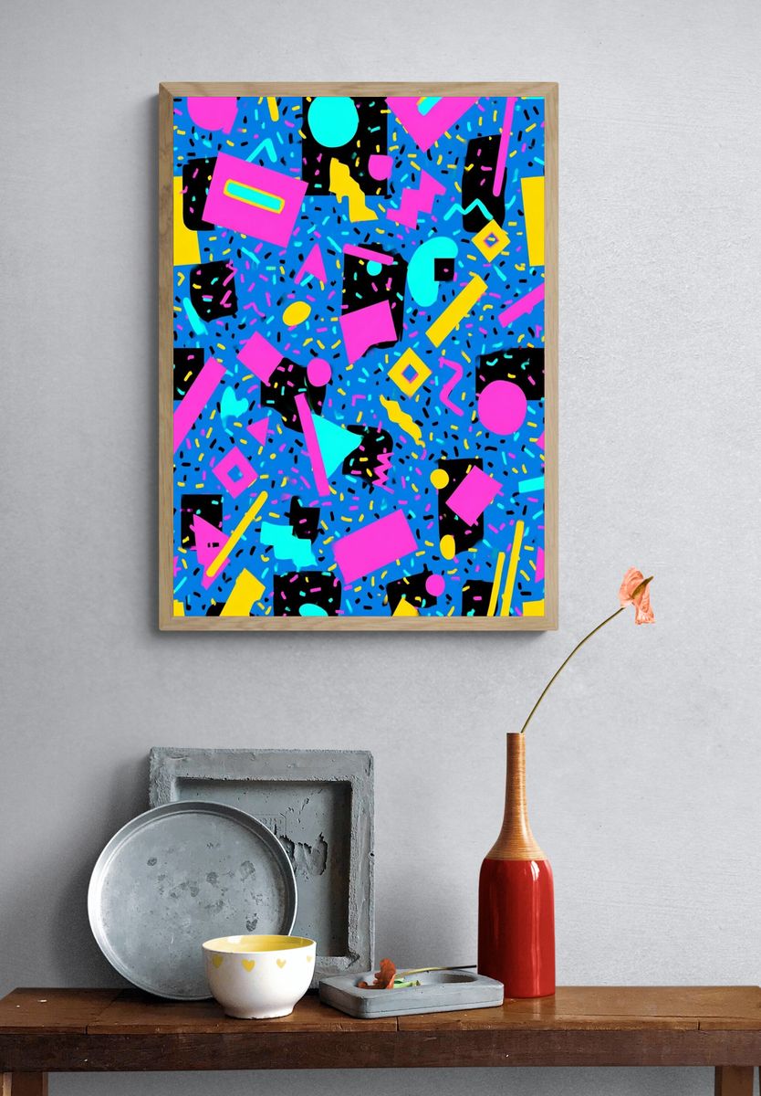 Colorful Geometric Pattern Poster. — room view 3