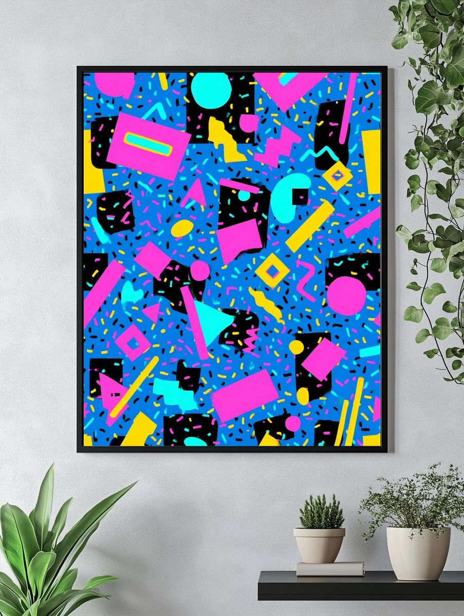 Colorful Geometric Pattern Poster. — room view 4