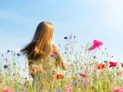 Girl in Flower Field — Photography Print. poster print