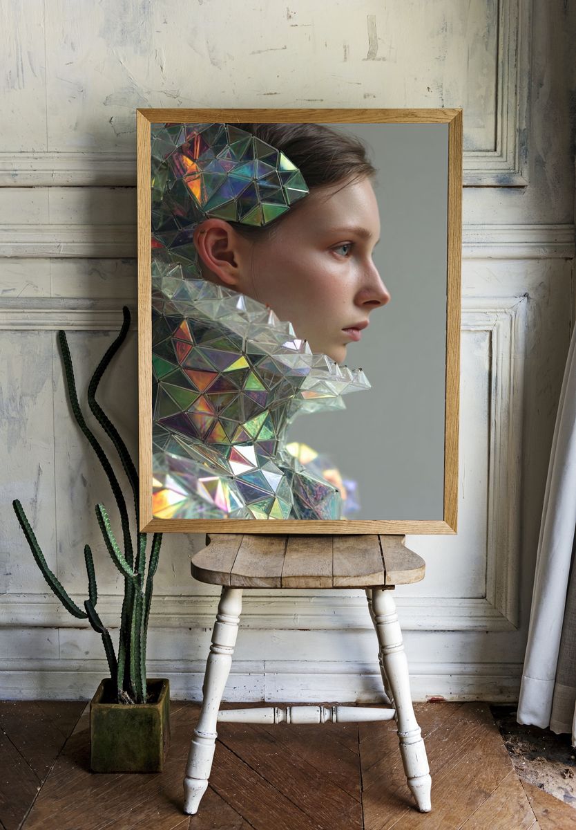Geometric Fashion Portrait — Fine Art Print. — room view 1