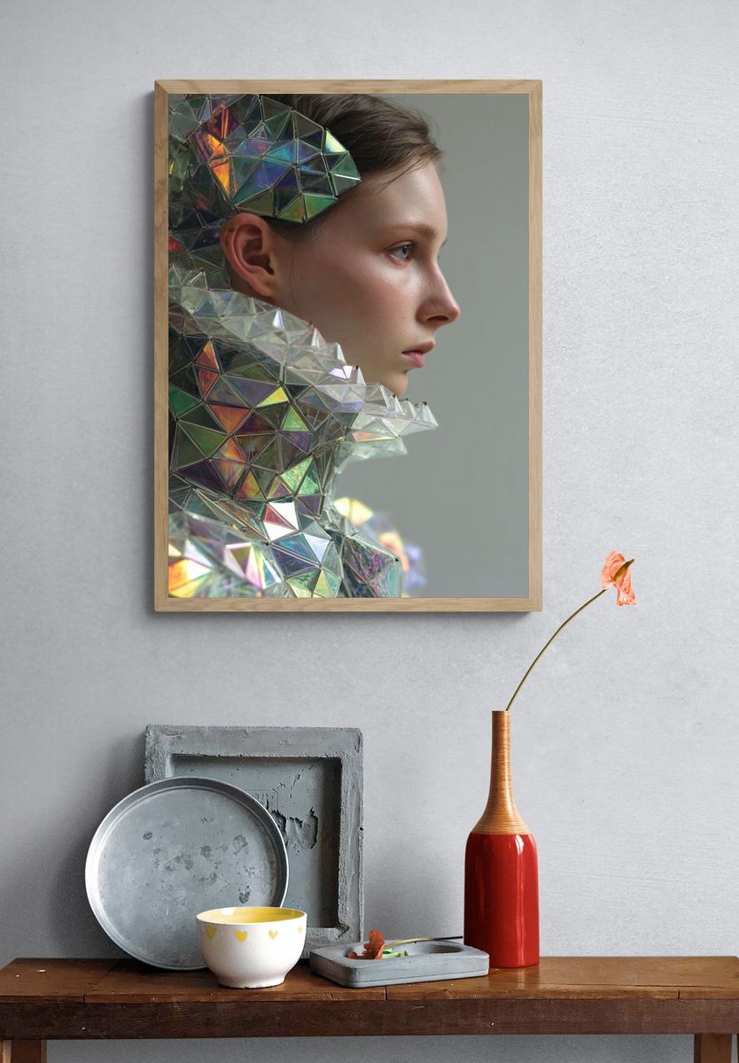 Geometric Fashion Portrait — Fine Art Print. — room view 3
