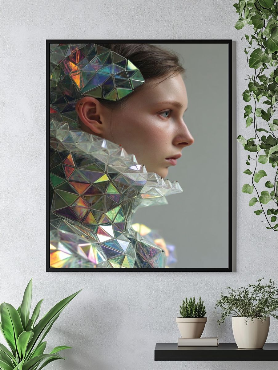 Geometric Fashion Portrait — Fine Art Print. — room view 4