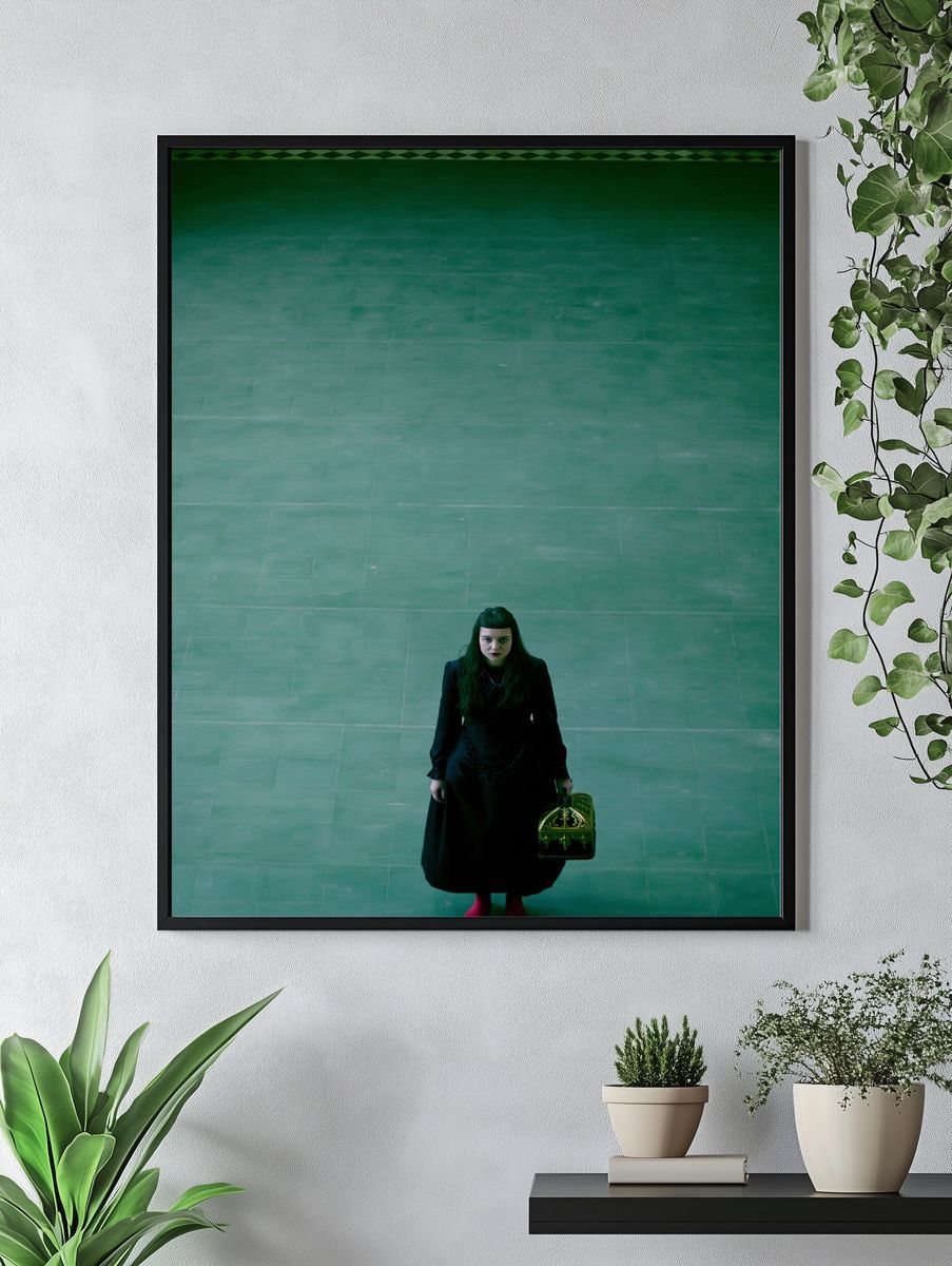 Gothic Girl in Green Hallway Poster. — room view 4