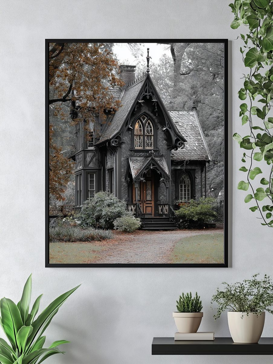 Gothic House — Black-White Print. — room view 4
