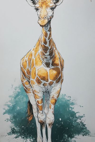 Giraffe Illustration Poster. poster
