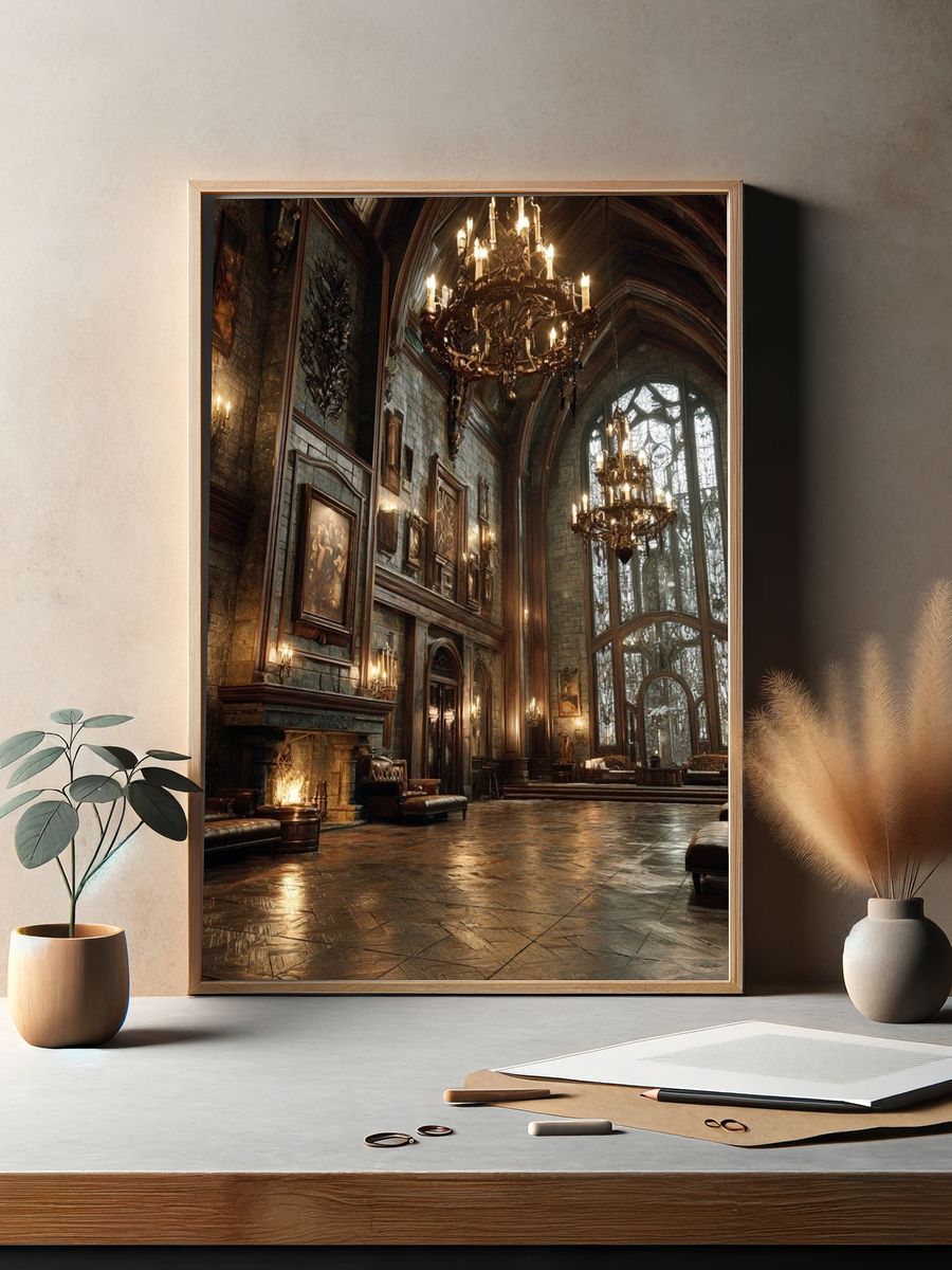 Gothic Manor Hallway Photography Poster. — room view 2