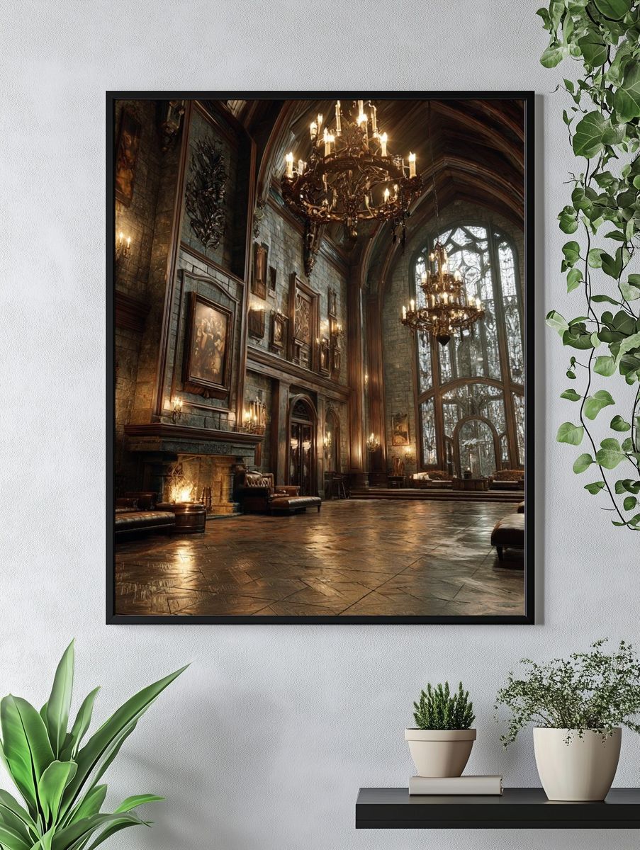 Gothic Manor Hallway Photography Poster. — room view 4