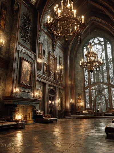 Gothic Manor Hallway Photography Poster. poster print