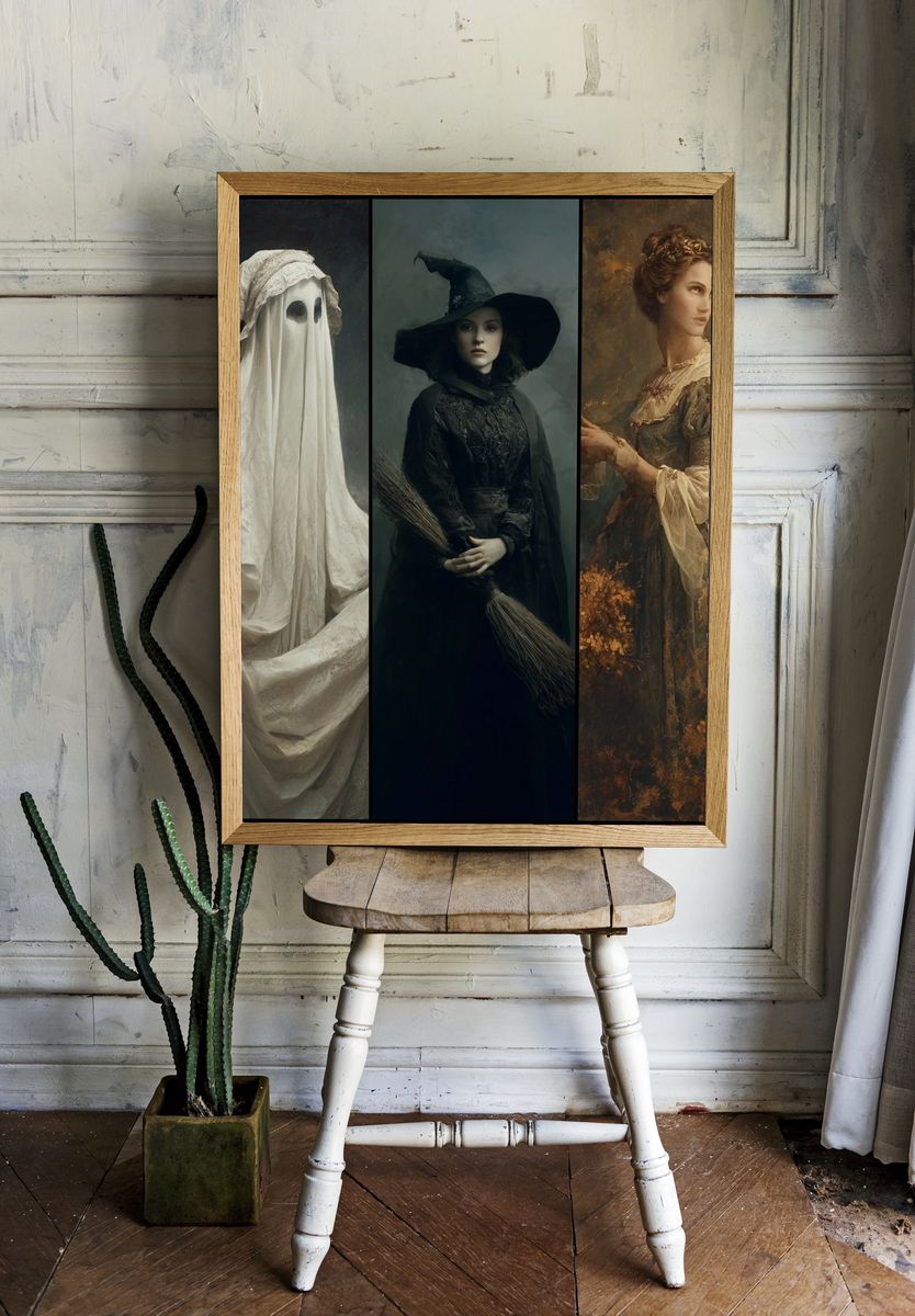Gothic Women Triptych Fine-Art Poster. — room view 1