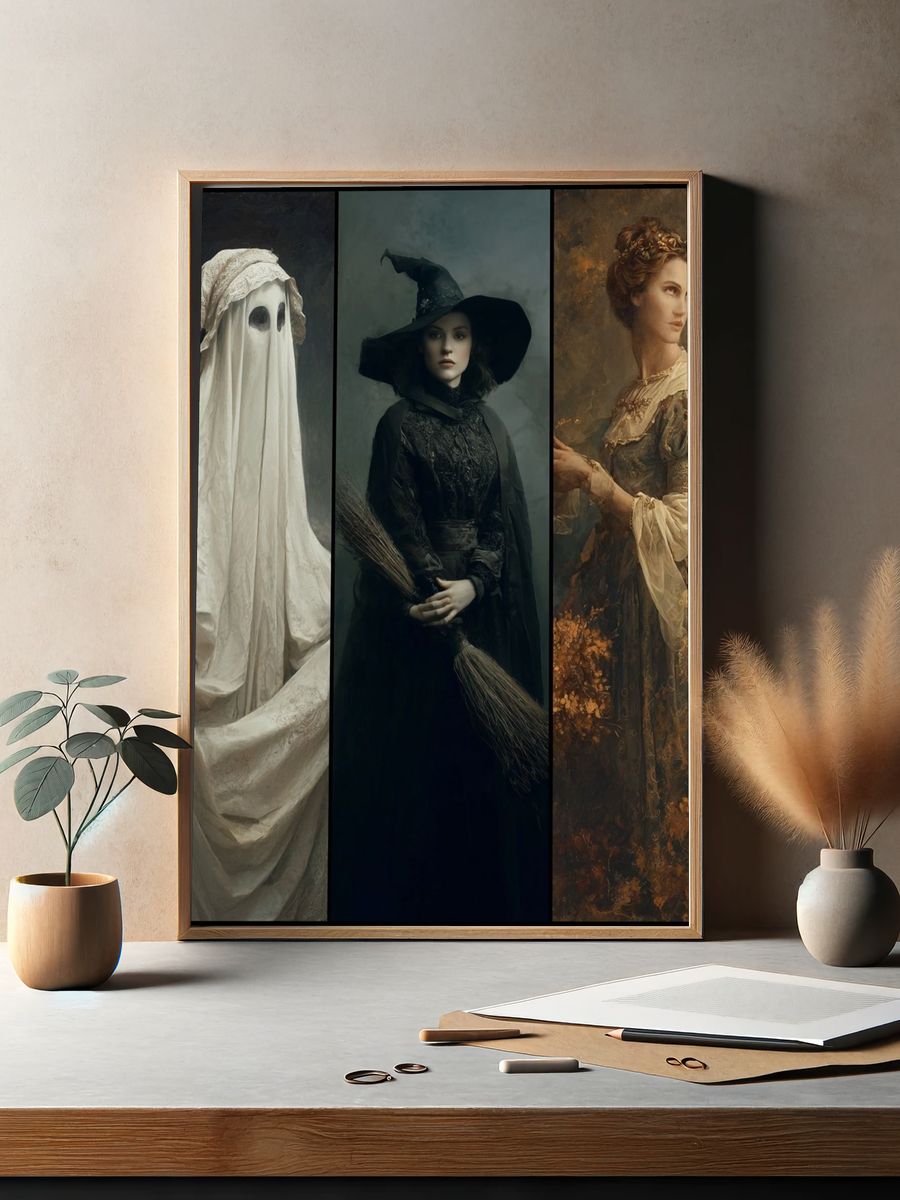 Gothic Women Triptych Fine-Art Poster. — room view 2