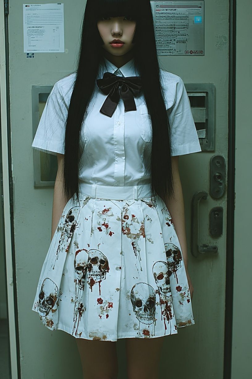 Gothic Schoolgirl Portrait Print. poster — photography art