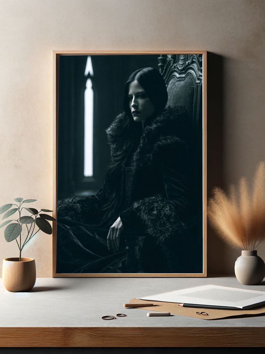 Gothic Portrait in Shadow Poster. — room view 2