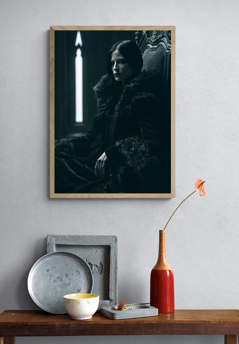 Gothic Portrait in Shadow Poster. — room view 3