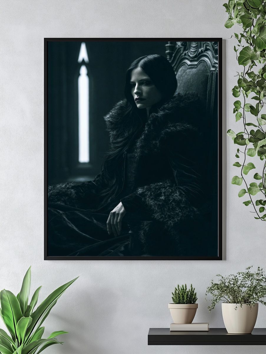 Gothic Portrait in Shadow Poster. — room view 4