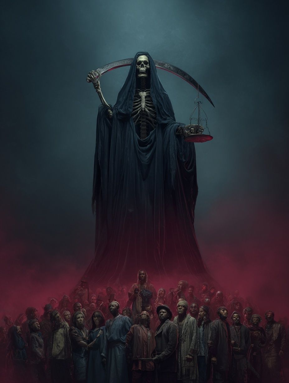 Grim Reaper and Souls — Dark Fantasy Print. poster detail