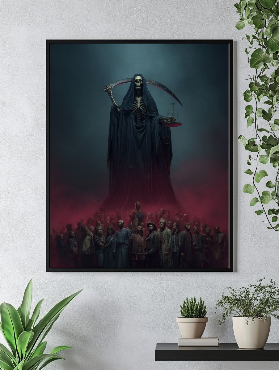 Grim Reaper and Souls — Dark Fantasy Print. — room view 4