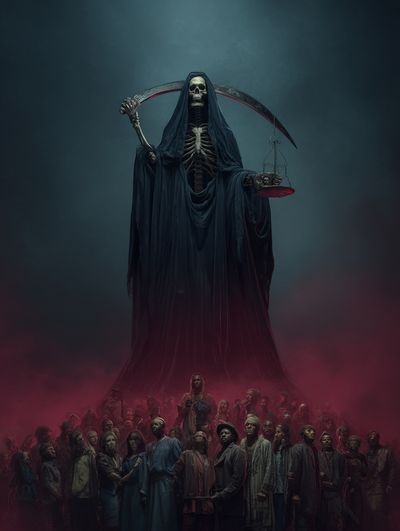 Grim Reaper and Souls — Dark Fantasy Print. poster print