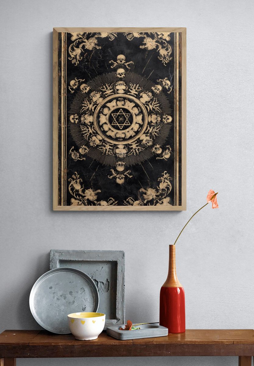 Gothic Skull Mandala Poster. — room view 3