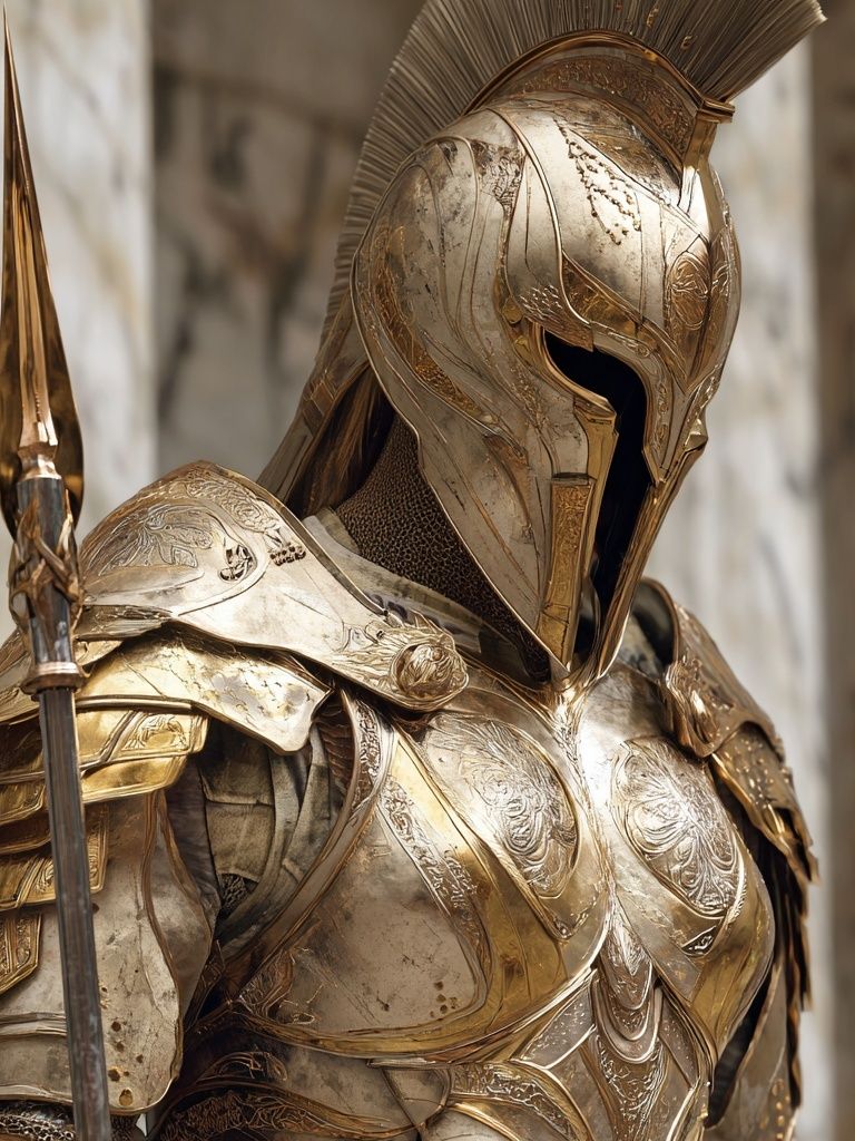 Golden Spartan Warrior — Fine Art Print. poster detail