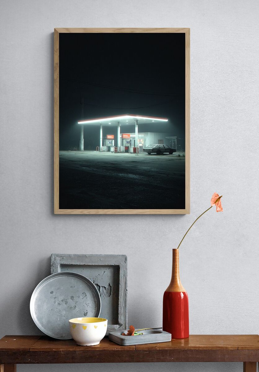 Abandoned Gas Station — Photography Print. — room view 3