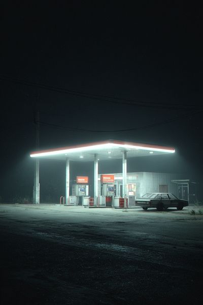 Abandoned Gas Station — Photography Print