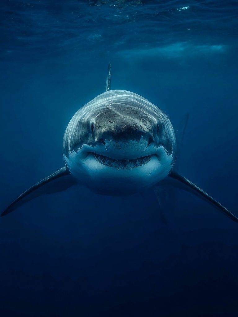 Great White Shark Underwater Poster. poster — animals art